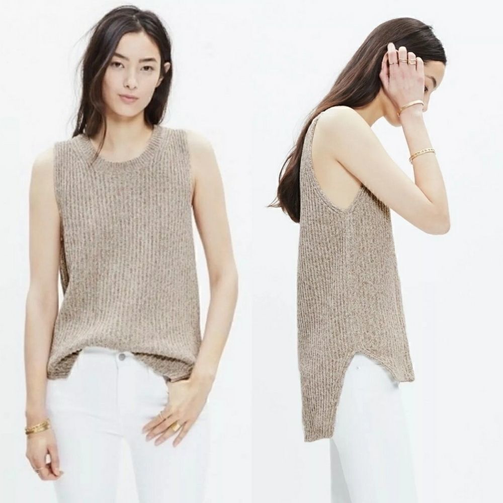 Madewell beige knit sleeveless tunic